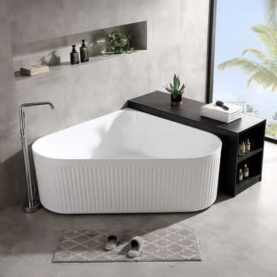 Milano Plus Rigel Corner Freestanding Bath Tub 1500X1500X580 Glossy White Eb-655 